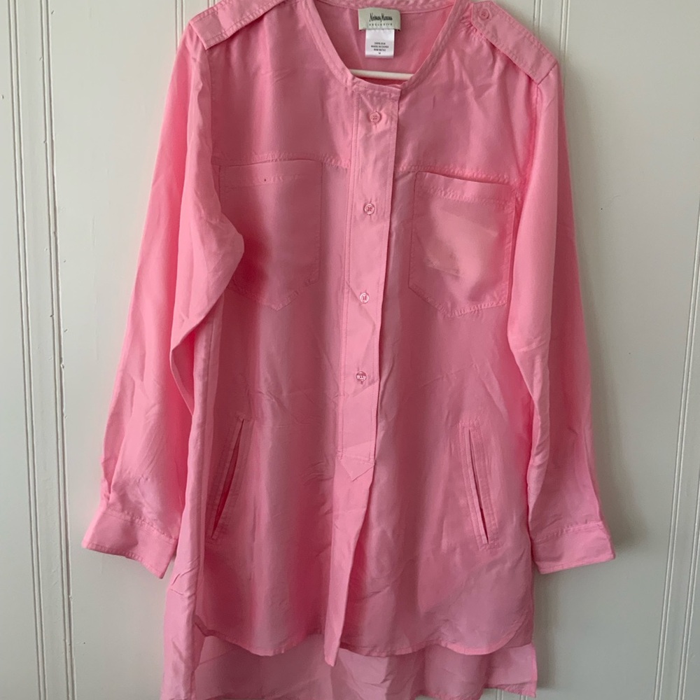 Neiman Marcus Pink Long Sleeve Top